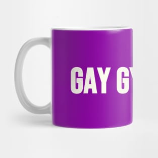 GAY GYMNAST (White text) Mug